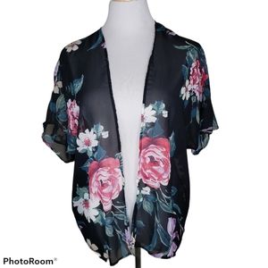 Joe Boxer Sheer Floral Kimono Size Small